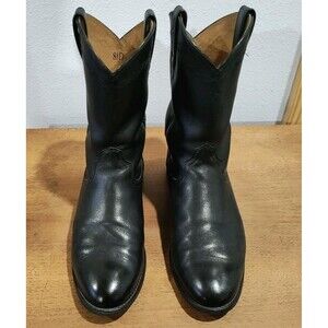 Ariat Men's Boots 35501 Sz 8.5 D Black Heritage Roper Leather Western Boots